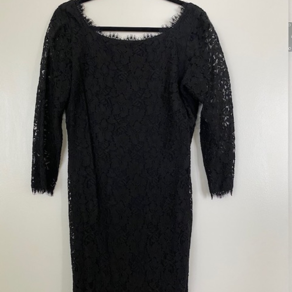 Diane Von Furstenberg classic black lace dress